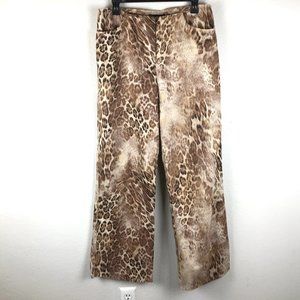 Frank Lyman Design Leopard Print Wide Leg Pants